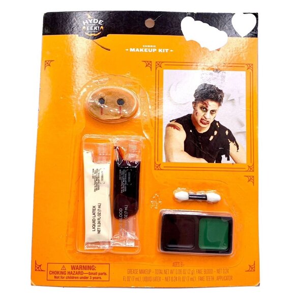 Zombie Hyde & EEK! Costume Makeup Face Latex Grease Fake Blood Cosplay Halloween - Picture 2 of 9